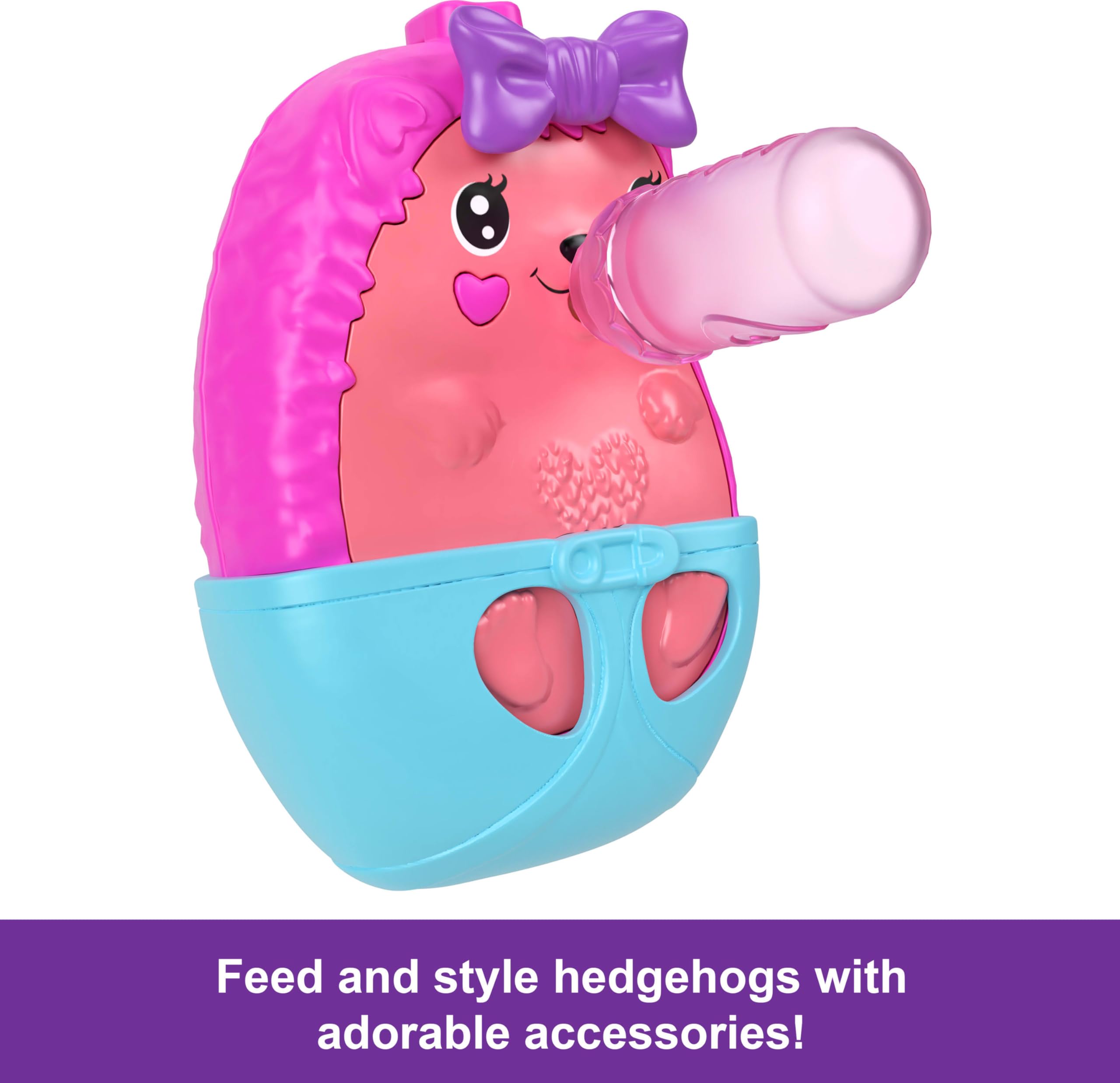Polly Pocket 2-in-1 Travel Toy with 2 Micro Dolls and 16 Accessories, Hedgehog Purse Playset with Pet Theme - Image 4