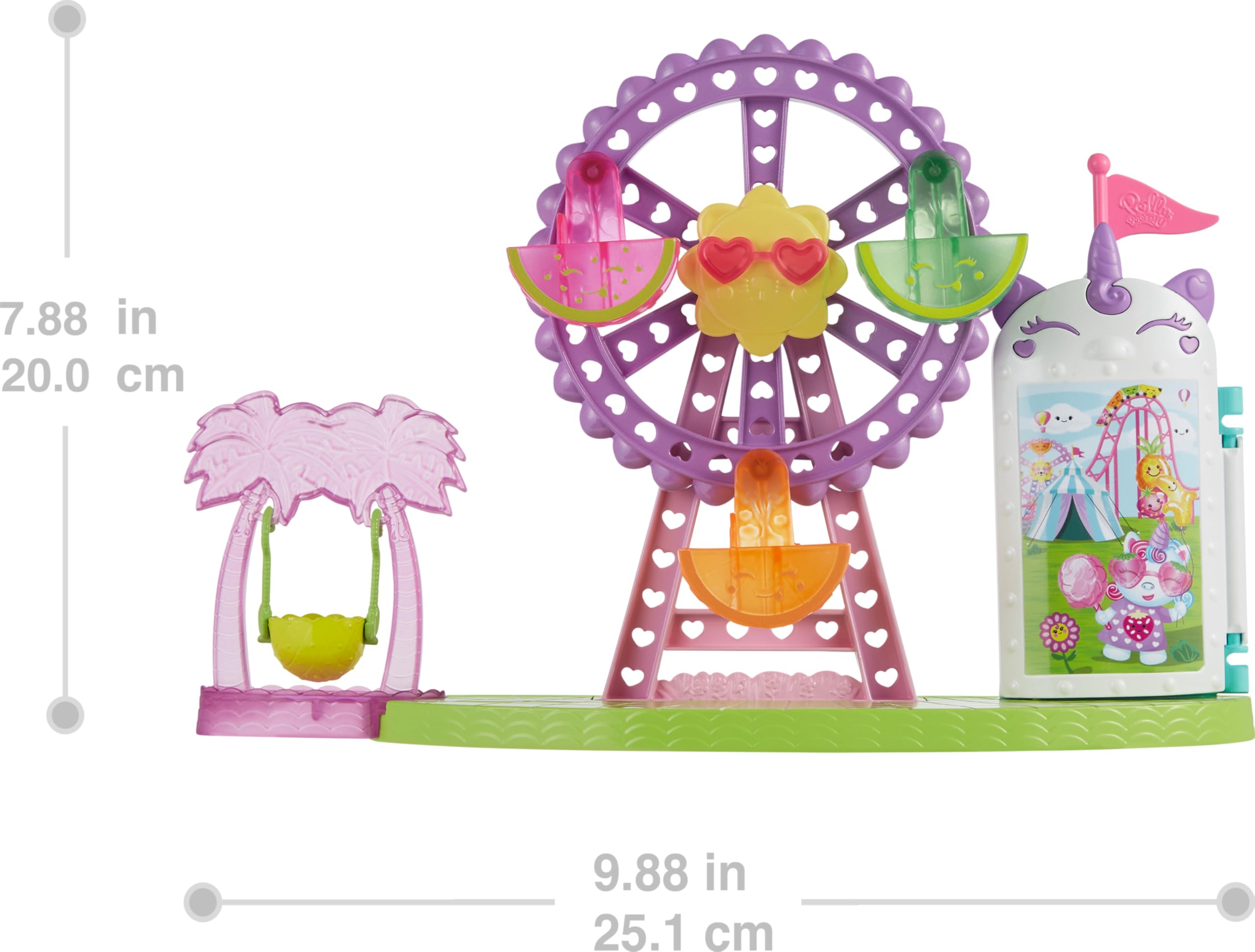 Polly Pocket Doll & Playset, Tropical Treats Carnival Food-Themed Toy Includes 3-inch Doll, 1 Puppy, 10 Accessories & Spinning Ferris Wheel - Image 6
