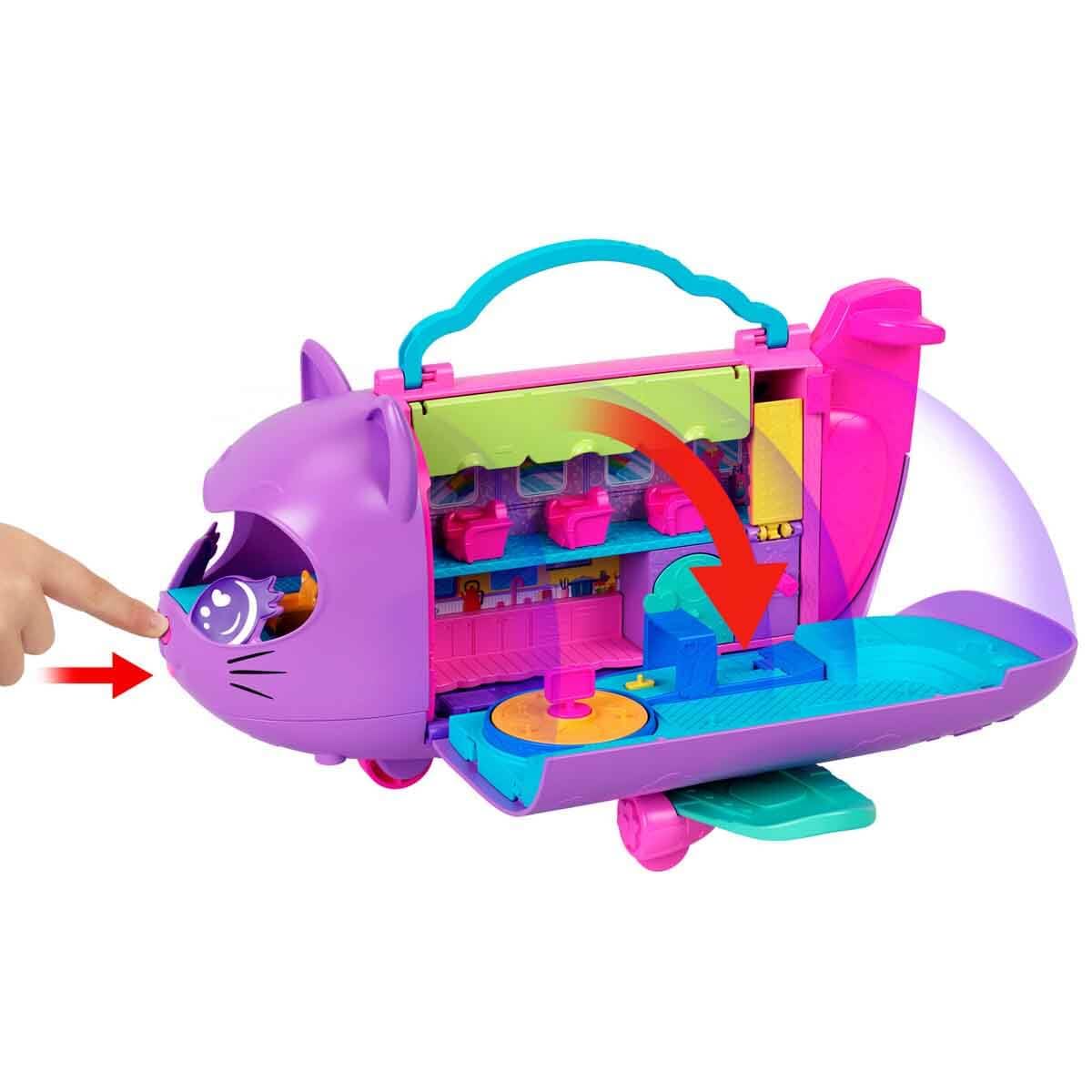 Polly Pocket Dolls and Playset, Kitty Airways Airplane, Travel Toy with 2 Micro Dolls and Pet, Spinning Stage and Accessories (Amazon Exclusive) - Image 4