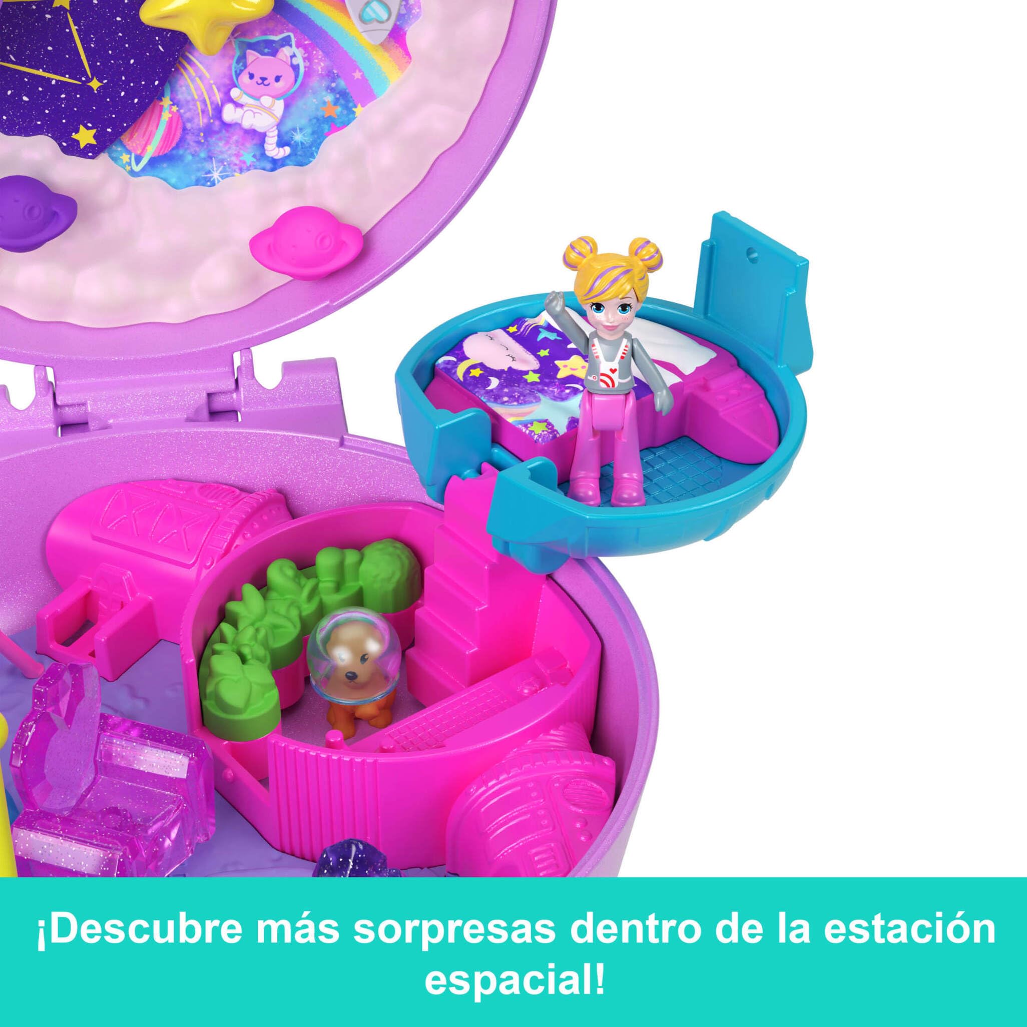 Polly Pocket Dolls and Playset, Planet Polly Outer Space Compact, Travel Toy with 1 Micro Doll, Pet Puppy & Themed Accessories - Image 4