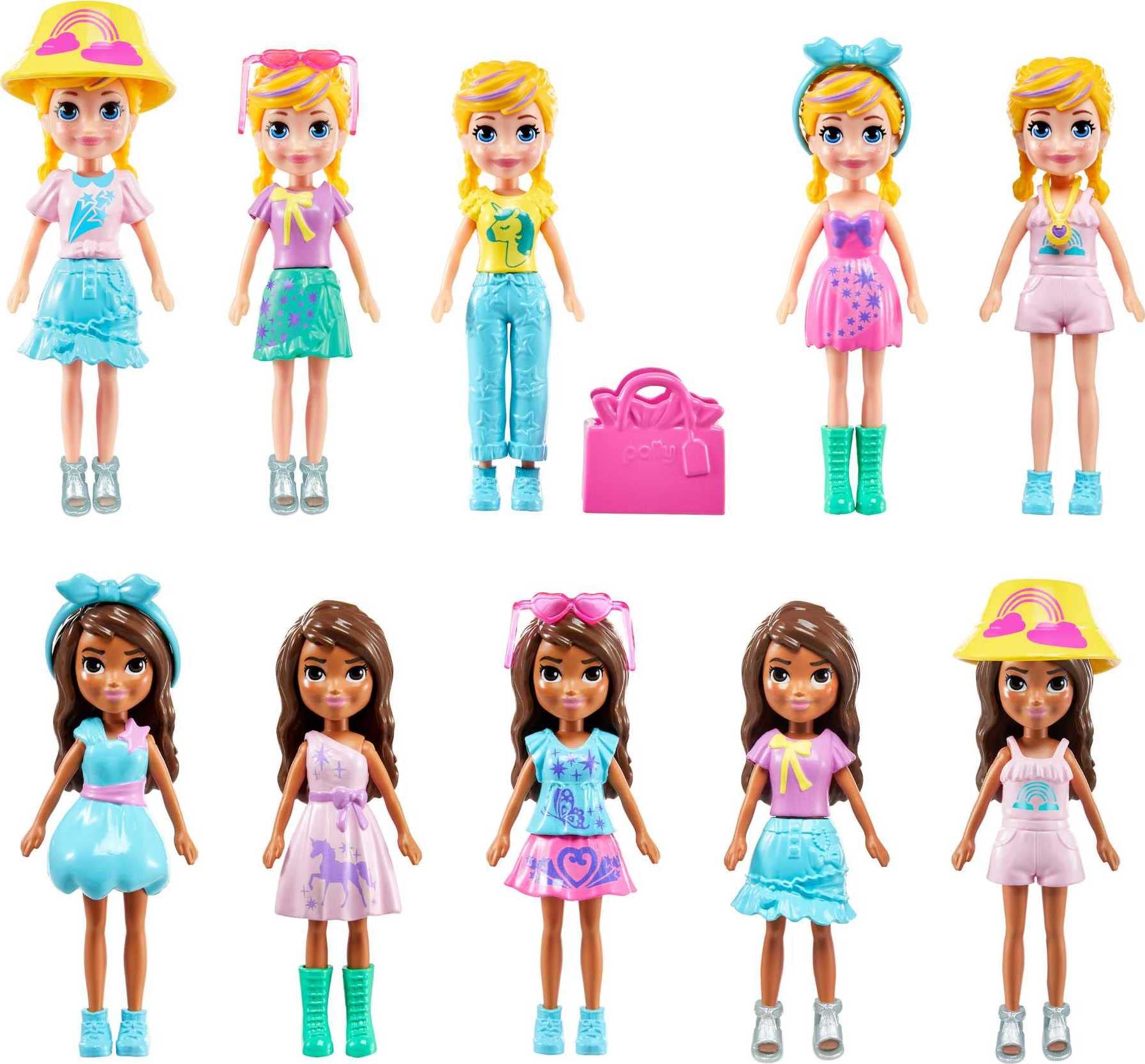 Polly Pocket Dolls & Playset, Unicorn Toy with 2 Dolls & 19 Fashion Accessories, Glam It Up Style Studio - Image 5