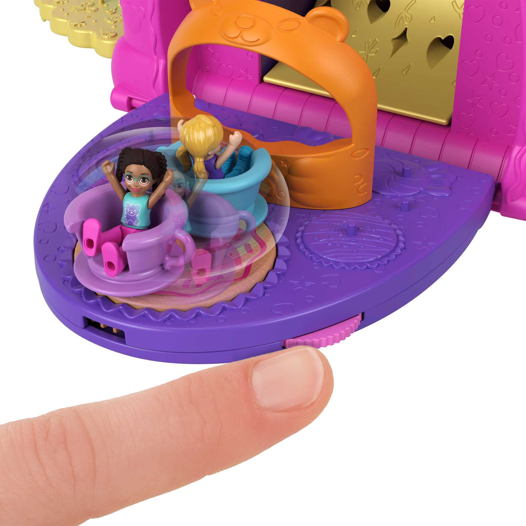 Polly Pocket Travel Toy, Gumball Bear Playset with 2 Micro Dolls & 26 Surprise Accessories, Animal Toy Compact - Image 4