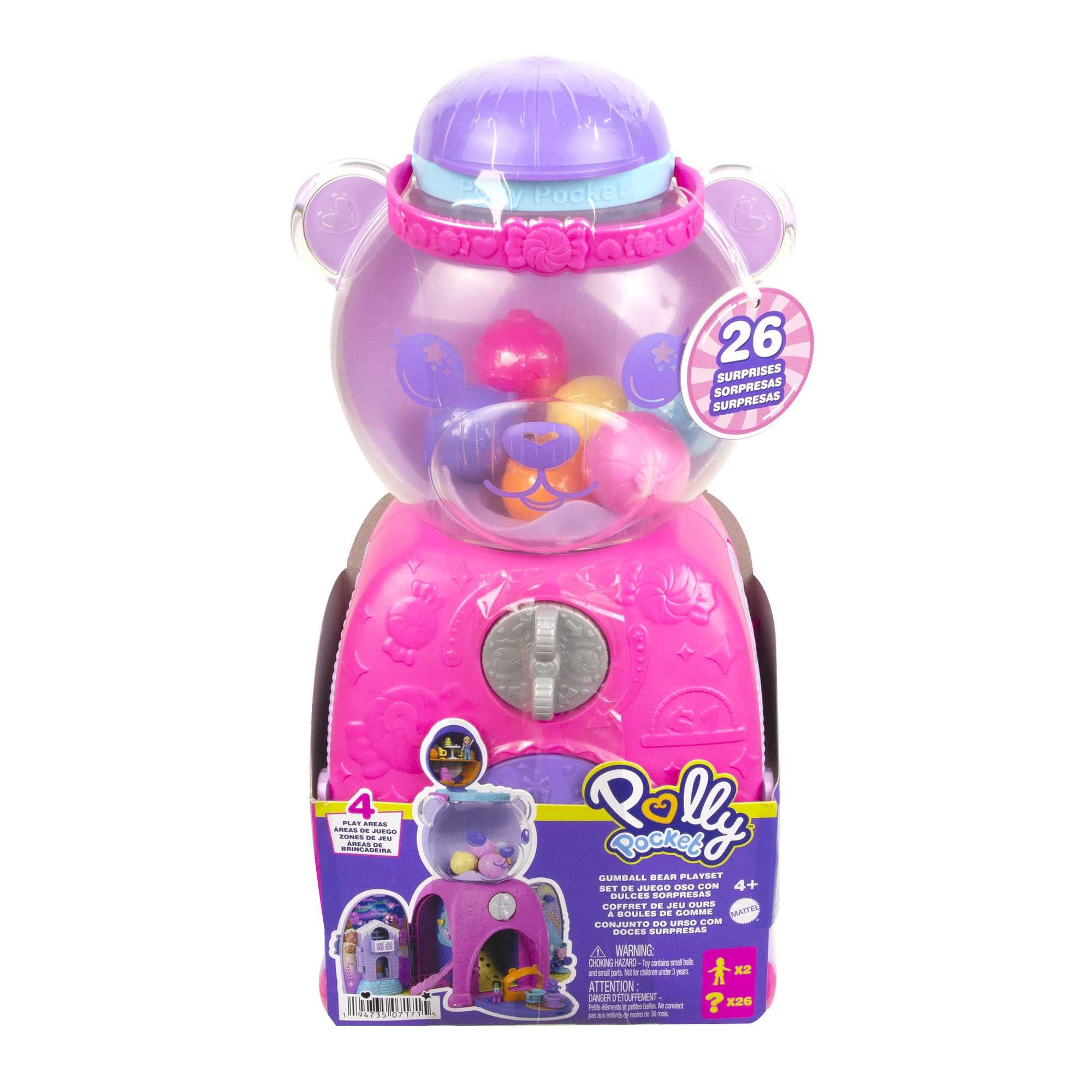 Polly Pocket Travel Toy, Gumball Bear Playset with 2 Micro Dolls & 26 Surprise Accessories, Animal Toy Compact - Image 6
